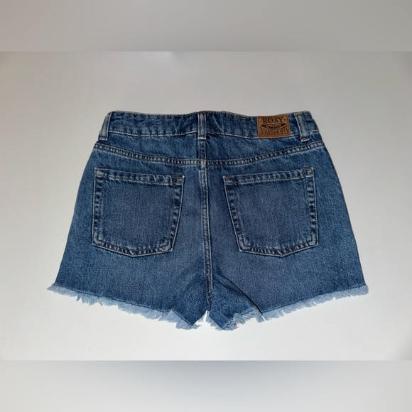 ROXY “New Swell” distressed denim blue jean cutoff boho shorts 25 26 27 - Picture 5 of 8